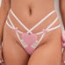 For Love & Lemons Strappy Heart Thong & VS Pink Glitter Strapless Bustier -L/XL