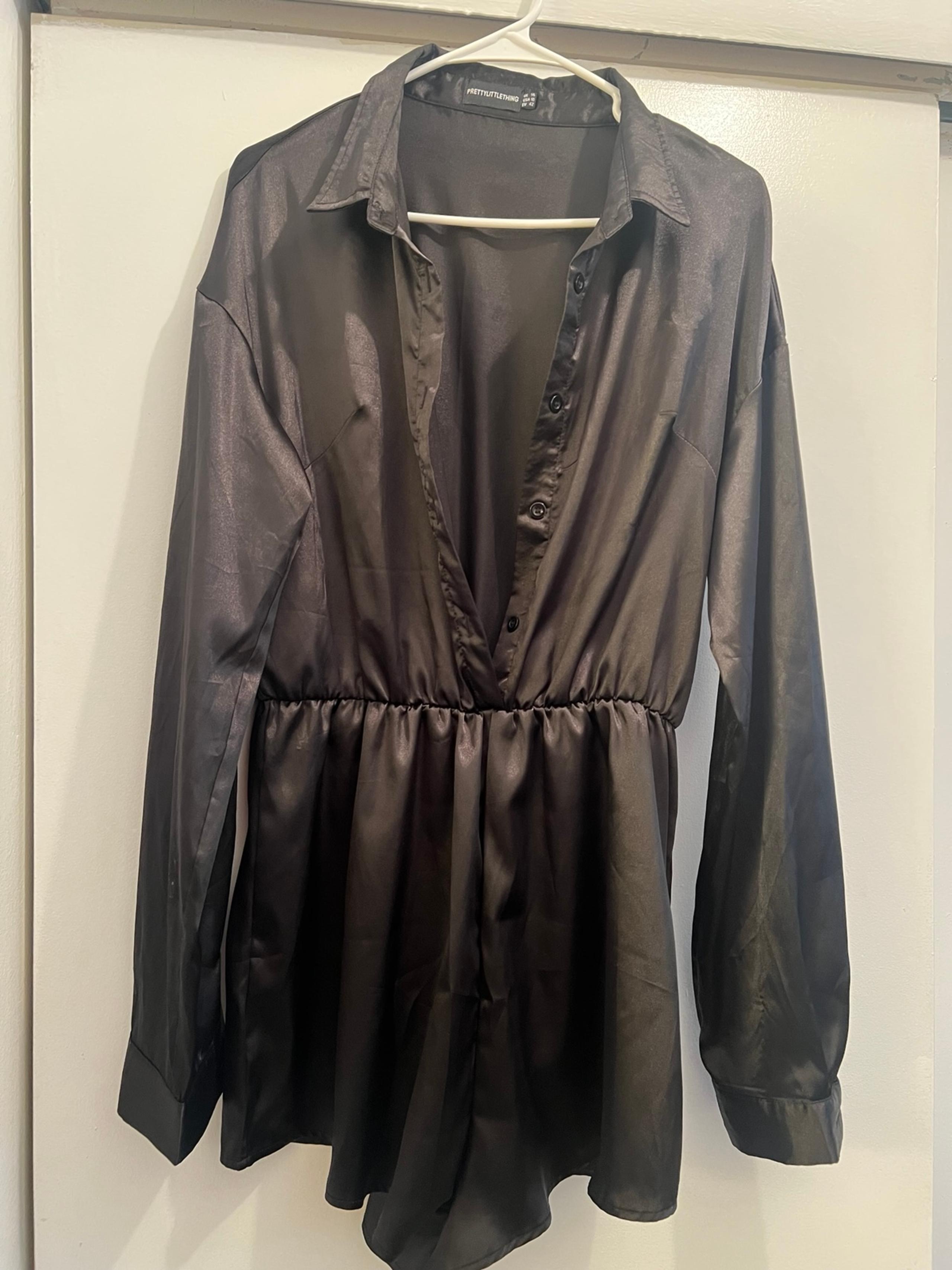 Black silk romper size 10