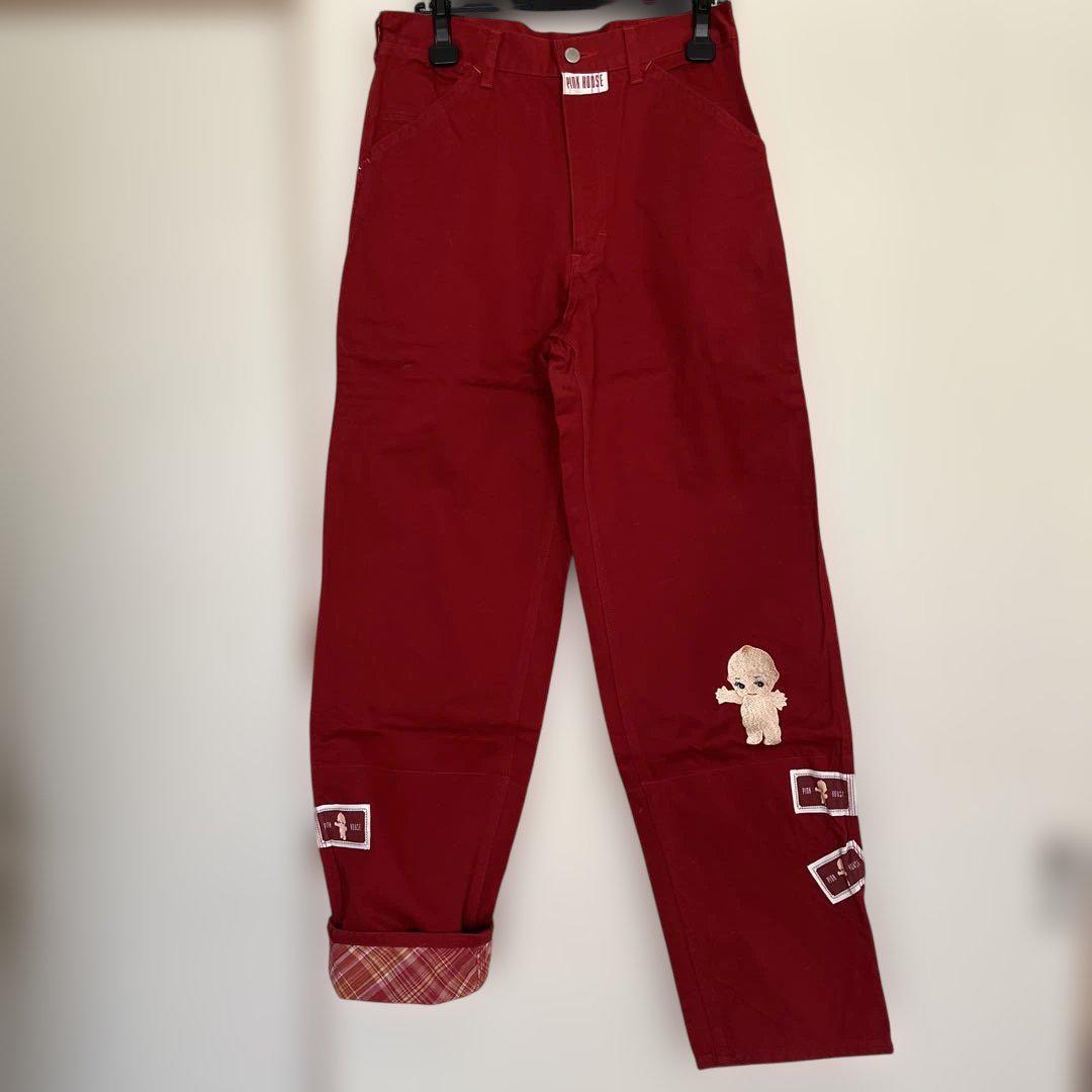 PINKHOUSE Red Chino Pants with Kewpie Embroidery