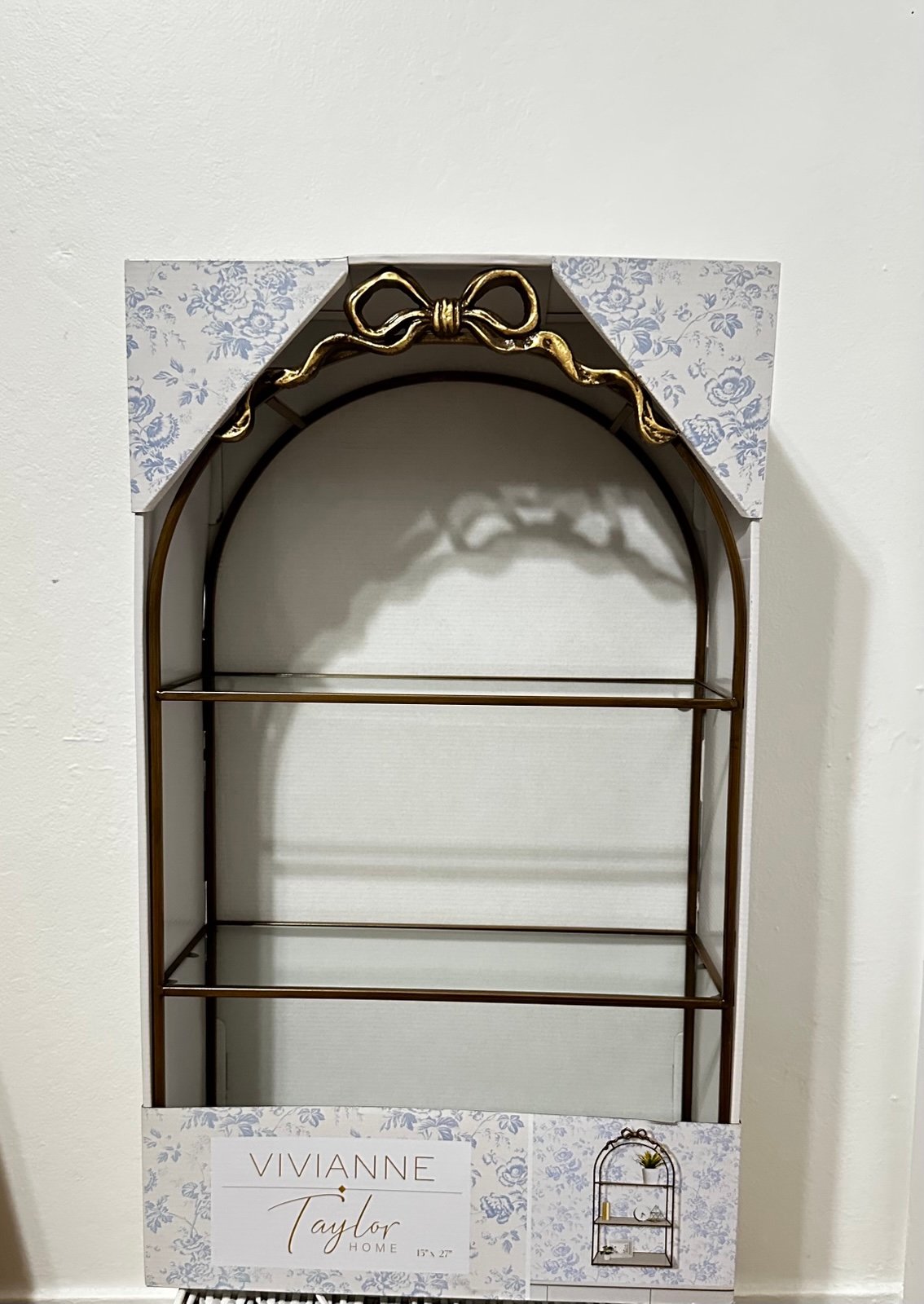 Vivianne Taylor Home Gold Bow Decorative Shelf