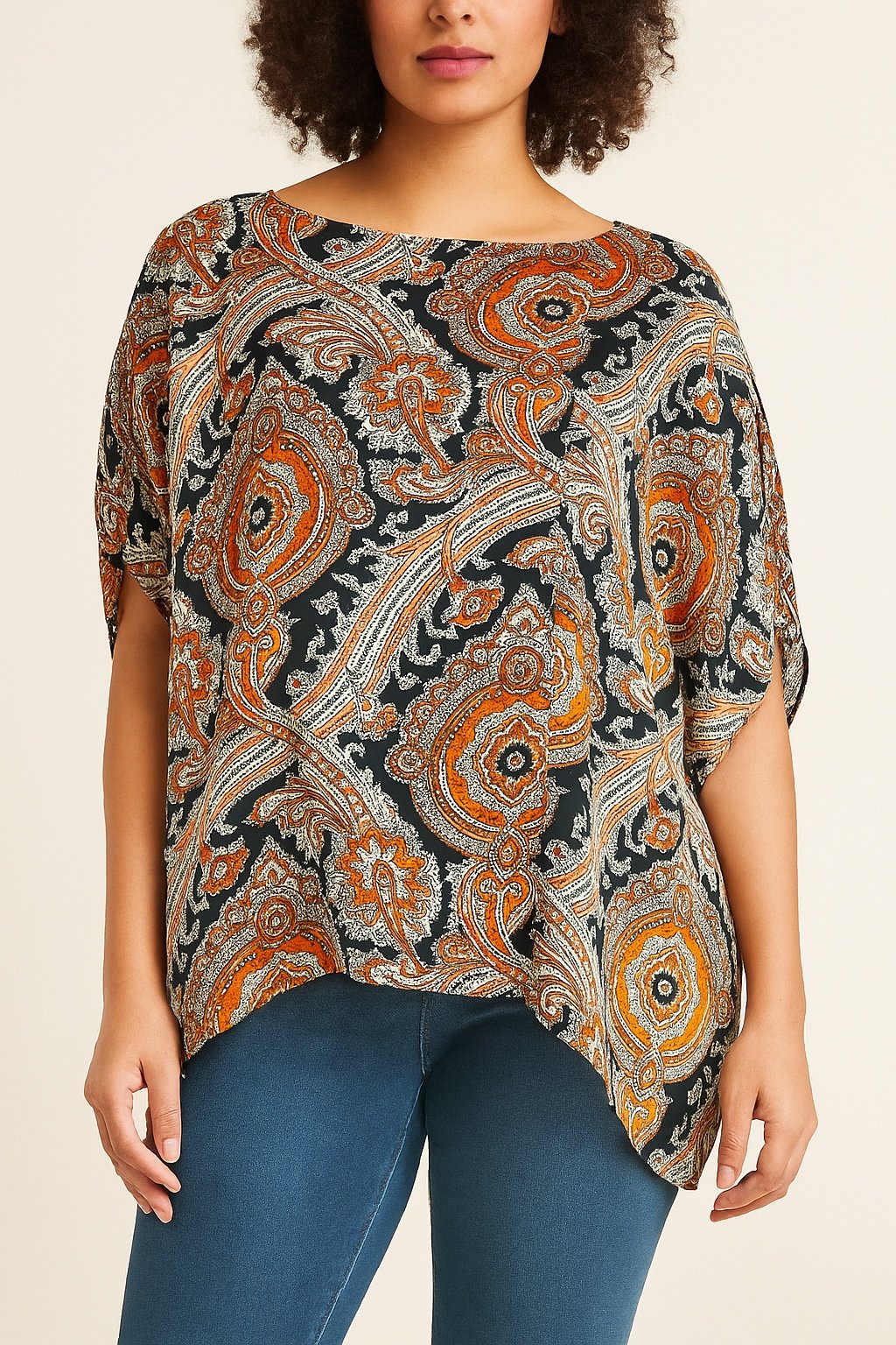 Michael Kors Paisley Poncho Top