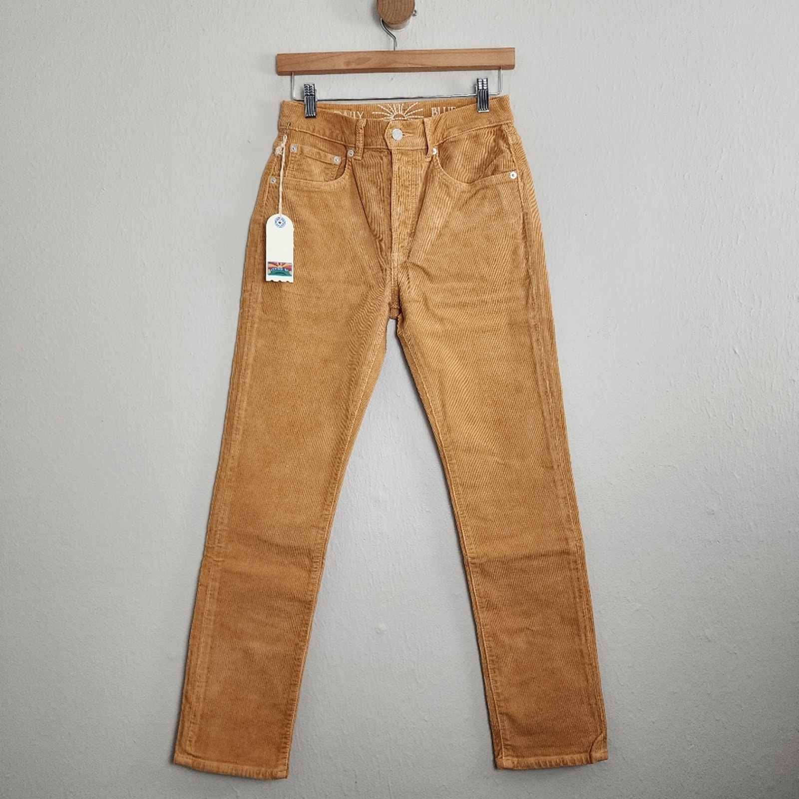 NWT Daily Blue Adriano Goldshmied Boost Mustard Corduroy Straight Leg Jean Mud