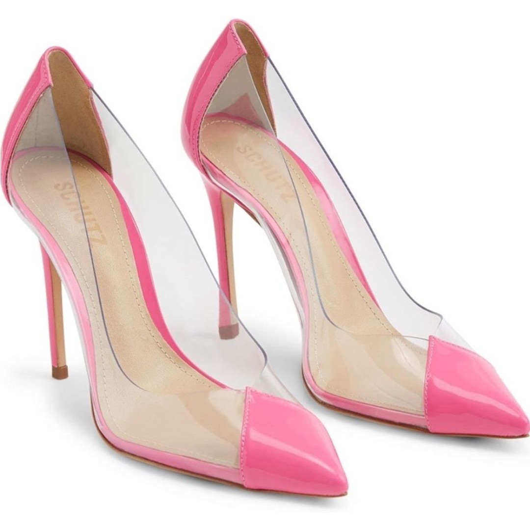 NEW Schultz Cendi Heel in Transparente and Pink Size 7.5