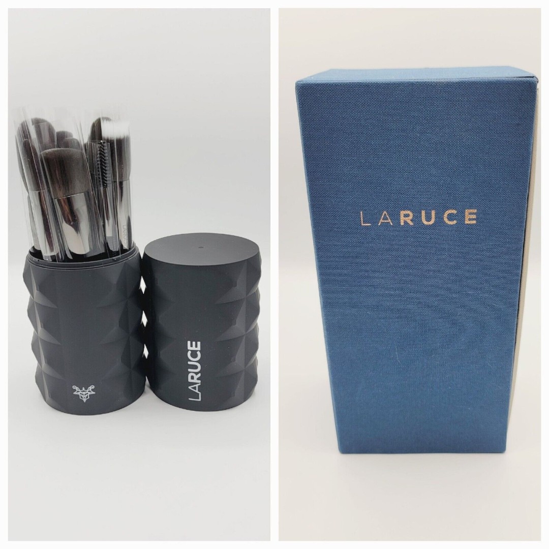 Laruce Rennie Makeup Brush Set 14 Pieces, Twistable Travel Case Vegan New in Box