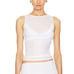 Helsa Sheer Knit Draped Top White XS Bodycon Fitted Designer Tank Top 158 NEW
