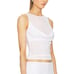 Helsa Sheer Knit Draped Top White XS Bodycon Fitted Designer Tank Top 158 NEW