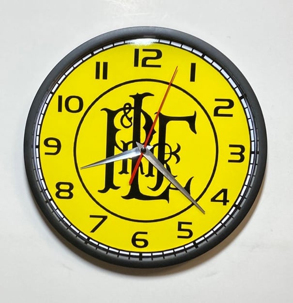 P&LE Railroad herald battery operated wall clock