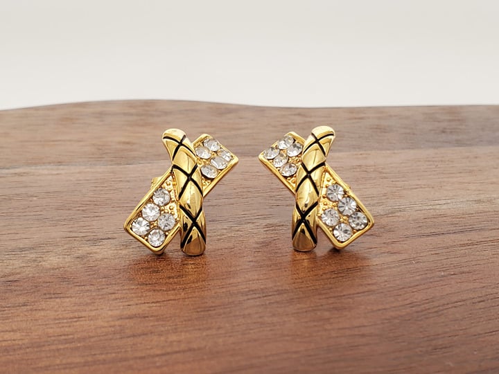 14K Gold Womens Twisted 2ct Diamond Earrings Ladies 14 K Silver Crossed Jewelry