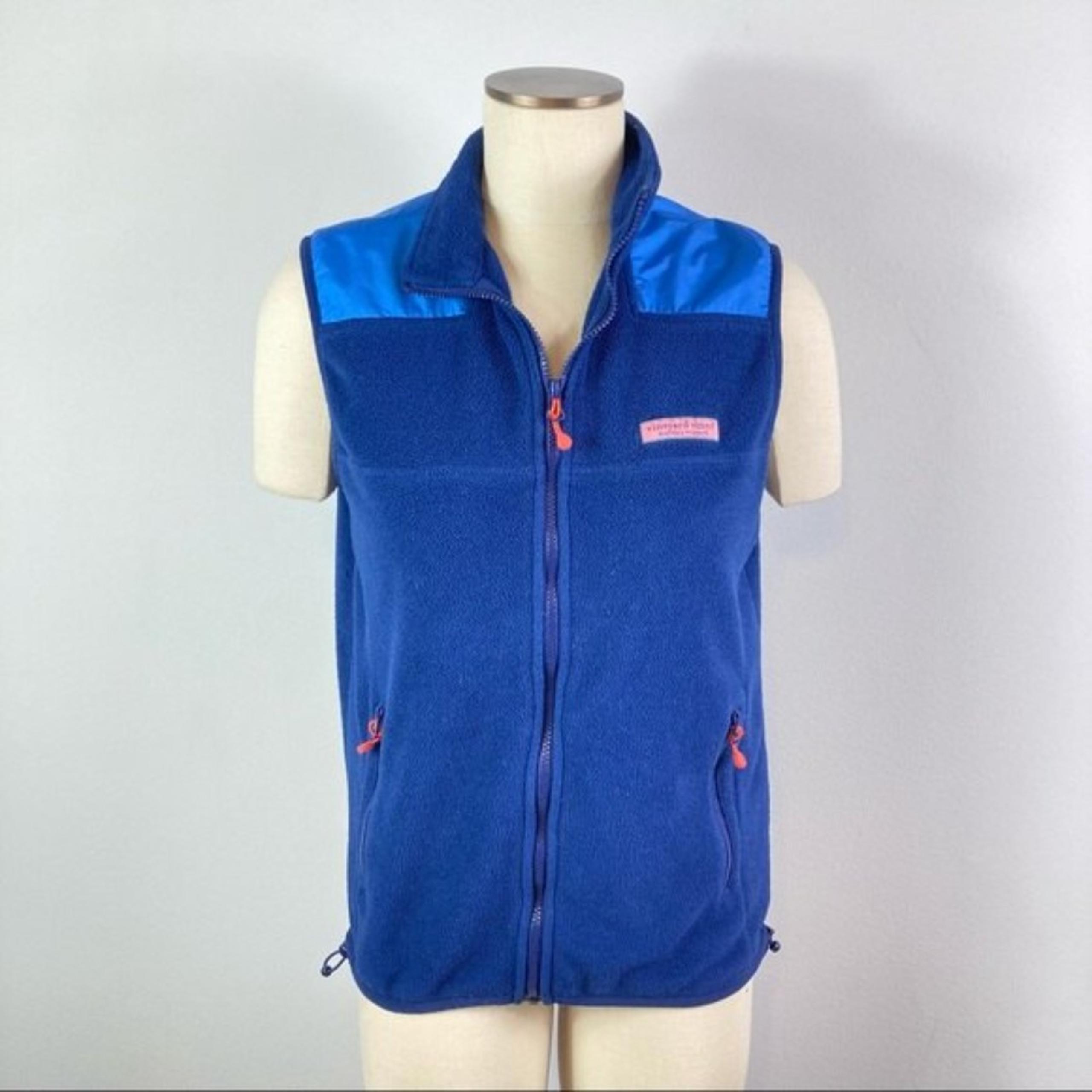 Vineyard Vines Blue Fleece Zip Front Vest XS