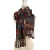 Intiwara Alpaca Woven Scarf Brown Blue Geometric Pattern