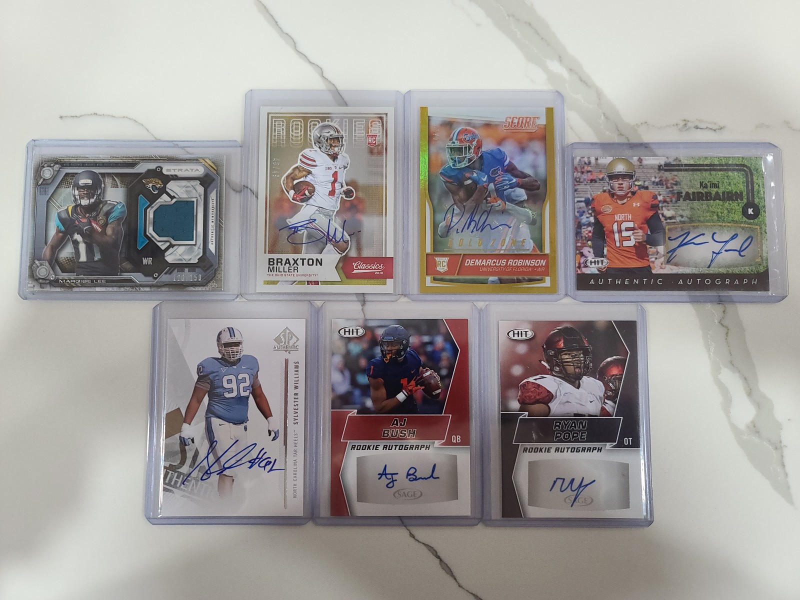 7 NFL Memorabilia football cards