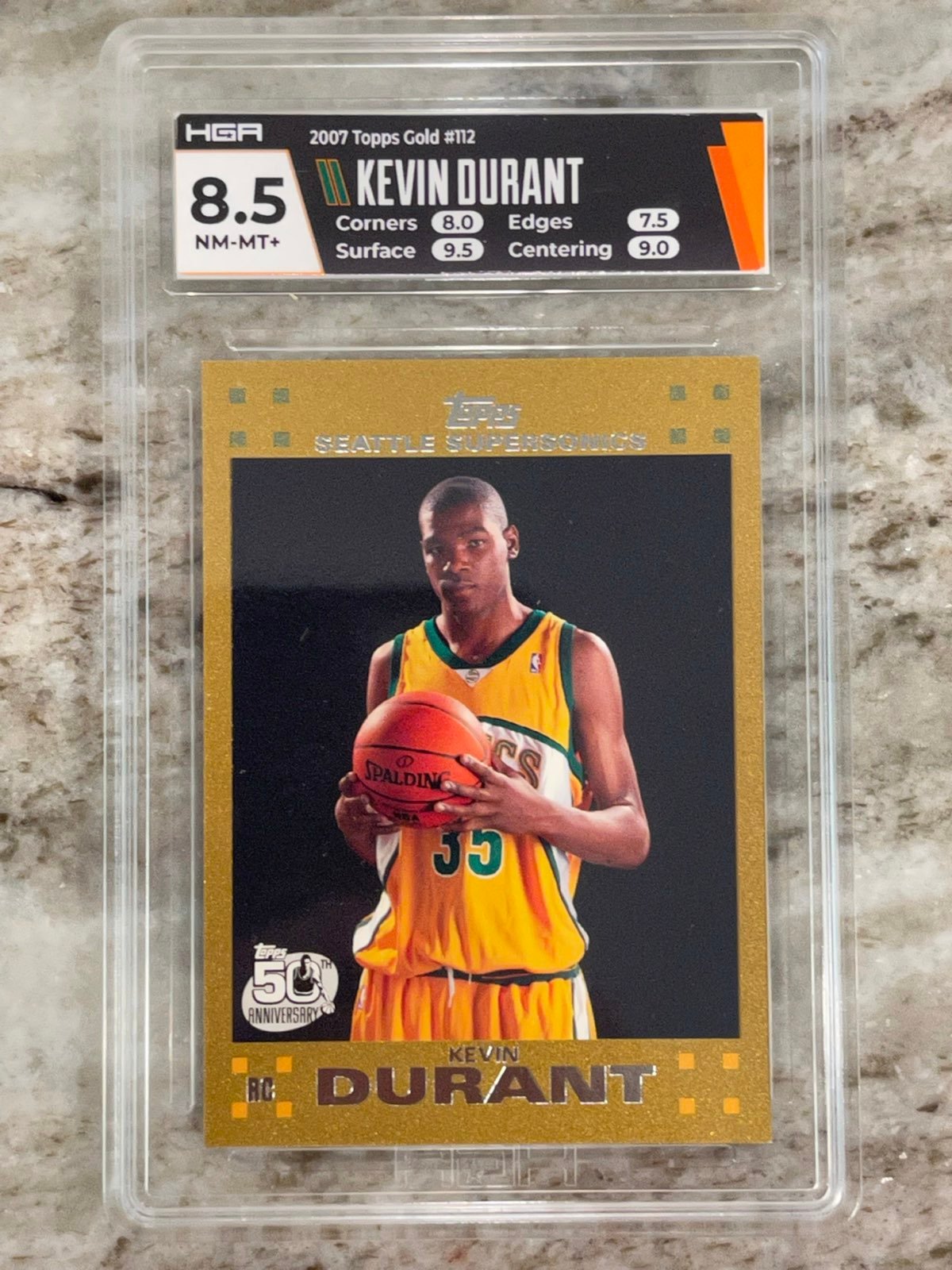 Kevin Durant Topps RC GOLD /2007 HGA 8.5