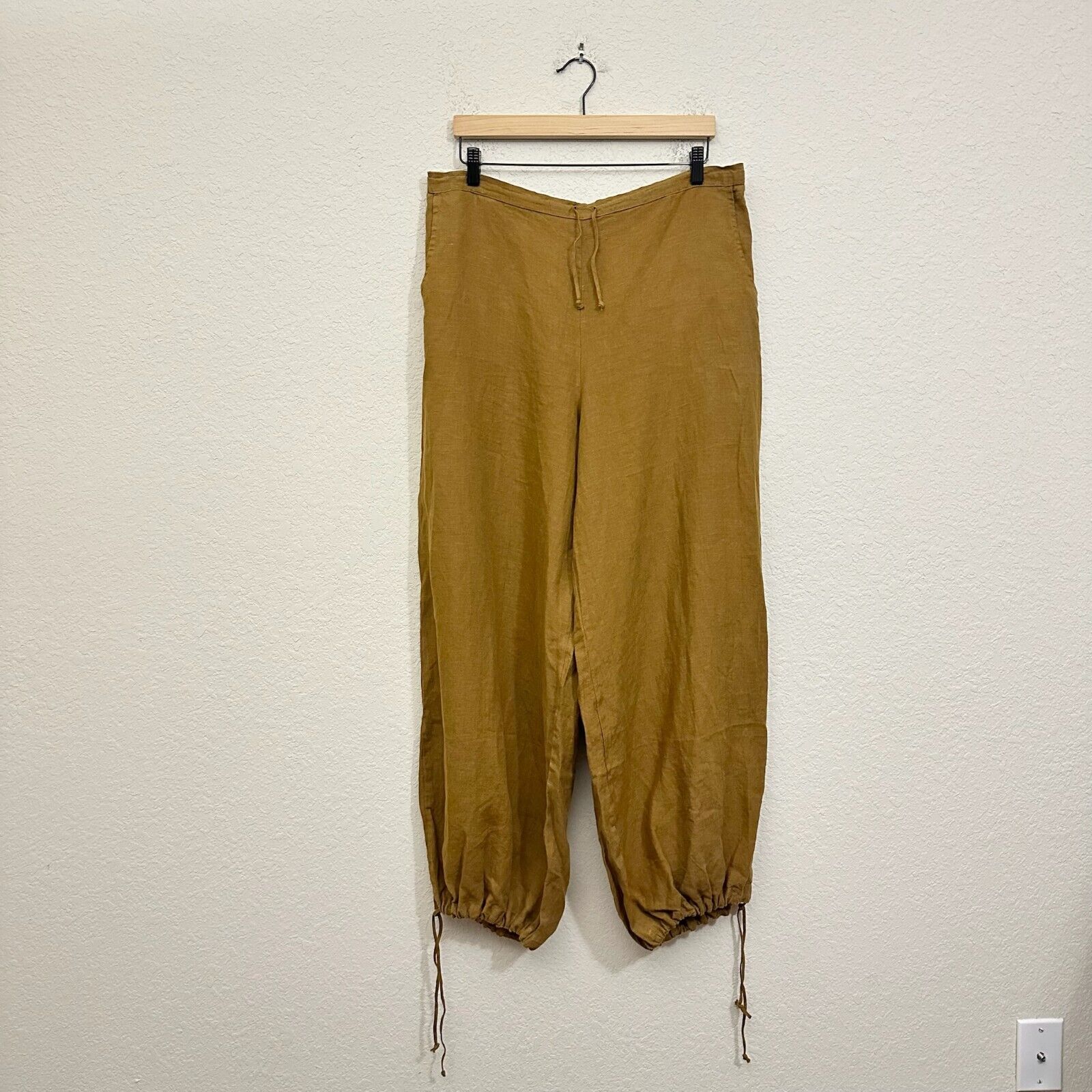 BRYN WALKER Sasha Pants Brown Drawstring Waist High Rise Relaxed NWT