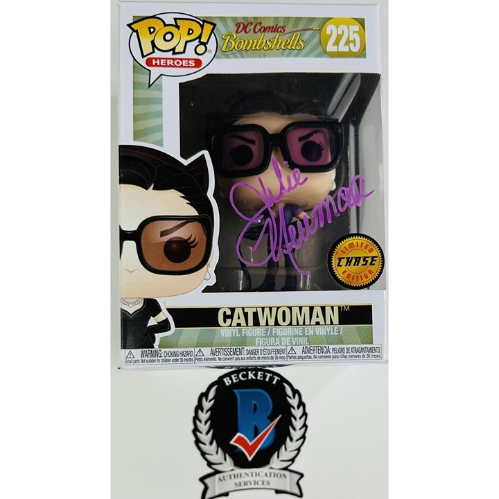 JULIE NEWMAR SIGNED CATWOMAN FUNKO POP 225 DC BOMBSHELLS CHASE BATMAN 1966 BAS