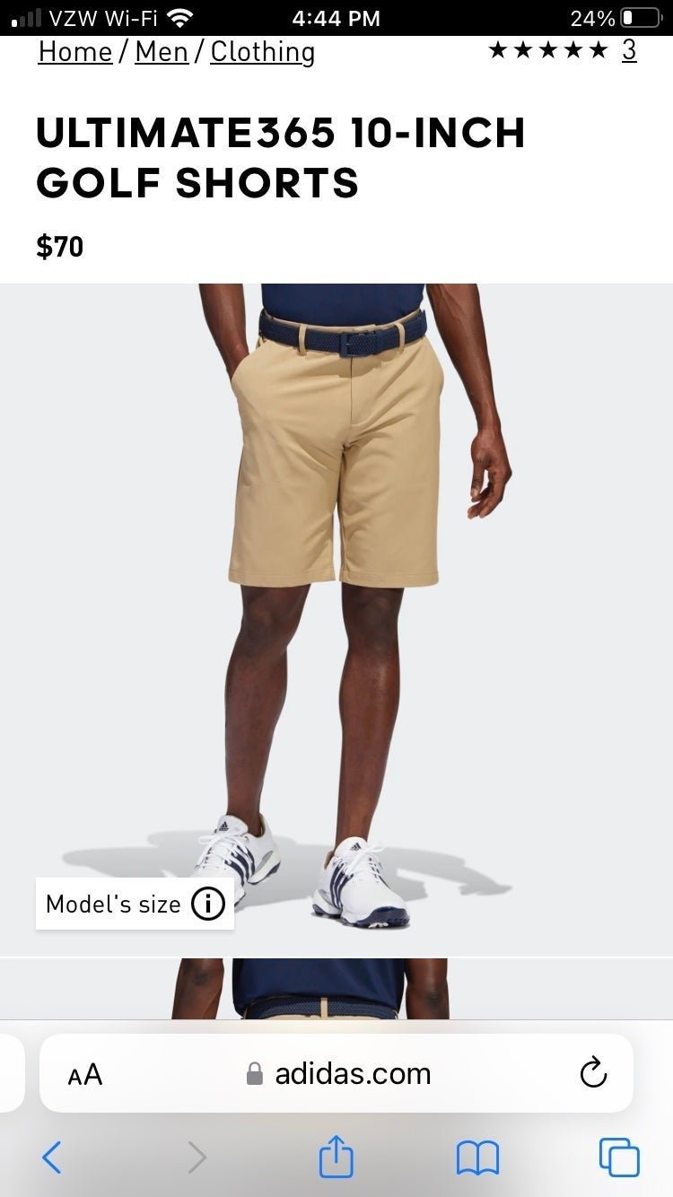 ADIDAS 365 khaki golf shorts Size 36 YV6771 ADIDAS 365 khaki golf shorts Size 36 YV6771