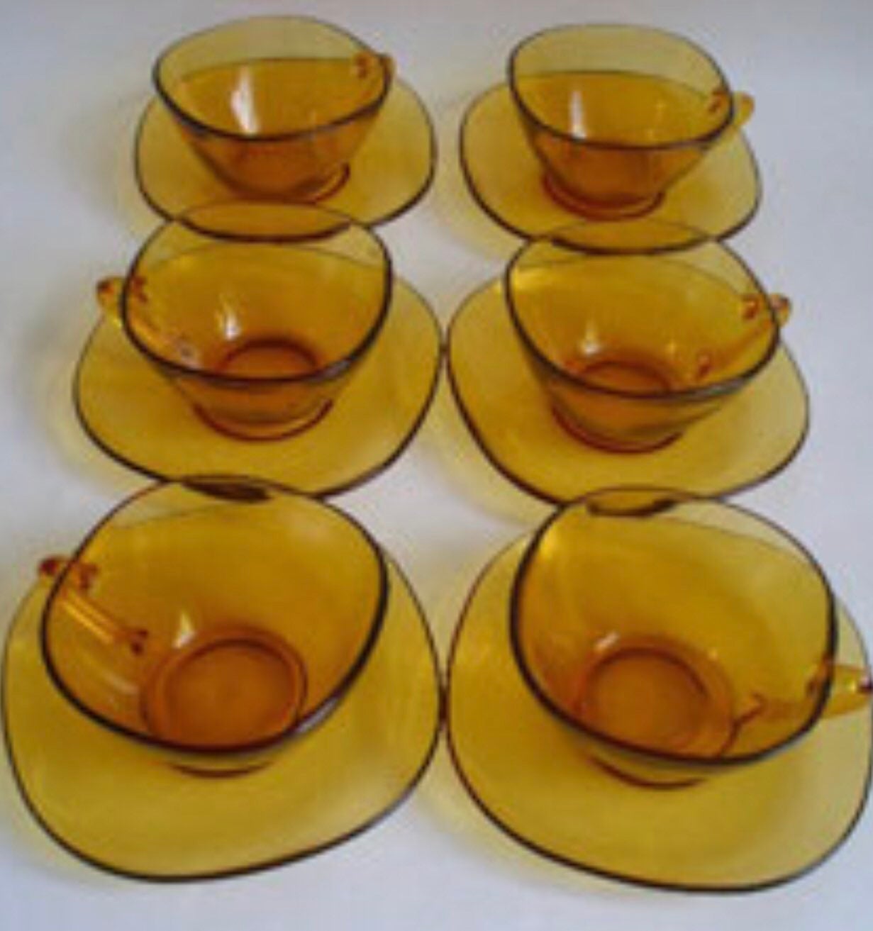Vintage large vereco (France) amber glas
