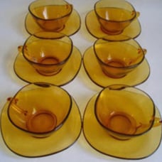 Vintage large vereco (France) amber glas