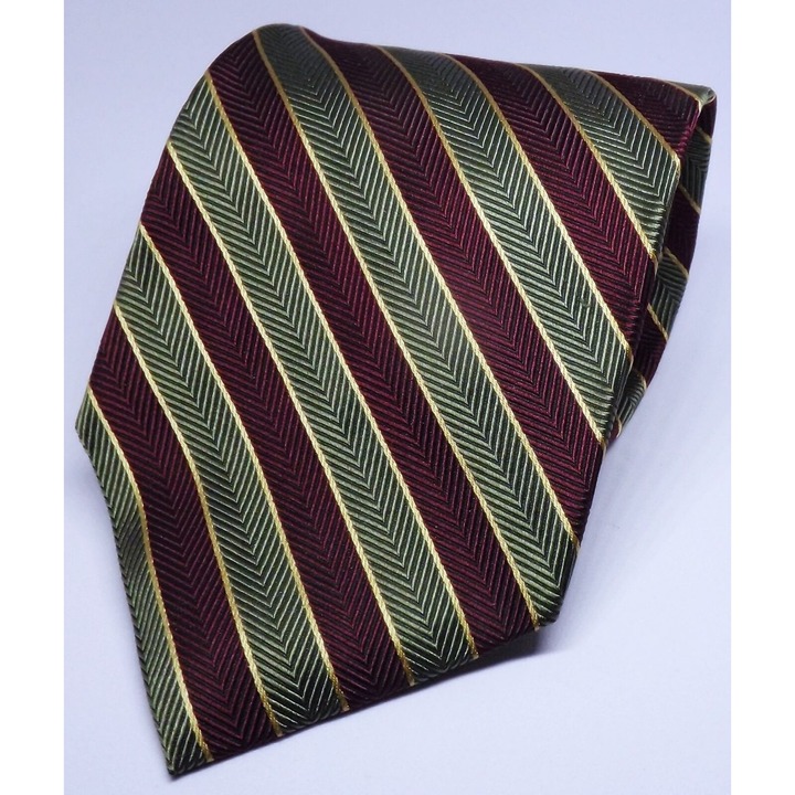 NWOT Men's Brooks Brothers Makers Burgundy Green Silver Striped Silk Tie USA