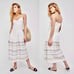Mara Hoffman 100% Organic Linen Pink Striped Midi Dress Size 8 Sleeveless