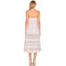 Mara Hoffman 100% Organic Linen Pink Striped Midi Dress Size 8 Sleeveless