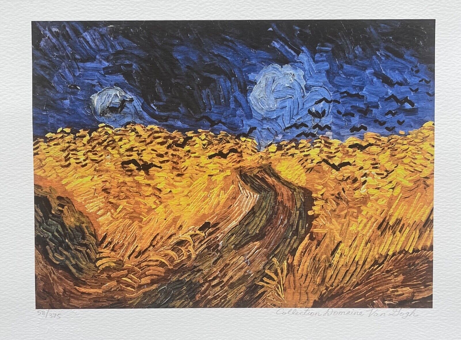 Vincent Van Gogh WHEAT FIELD CROWS Estate Signed Limited Edition Giclee 12"x16"