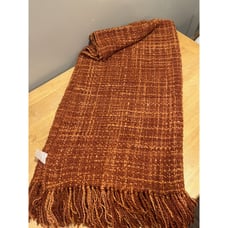 Crate and Barrel BEXLEY THROW Blanket Cozy- Burnt Orange 40 X 70