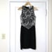 Vintage Niteline Beaded Sequin Black Silver Silk Mini Dress Size 2/4 Holiday NYE