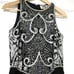 Vintage Niteline Beaded Sequin Black Silver Silk Mini Dress Size 2/4 Holiday NYE