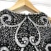 Vintage Niteline Beaded Sequin Black Silver Silk Mini Dress Size 2/4 Holiday NYE