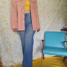 Vintage Levi's 1970s Peach Mens Jacket Shirt