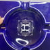 Square Rocky Patel Glass 4 Cigars Ashtray Navy Blue “H” Logo HAMLET