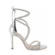 Schutz Carley Sandal in Prata & Cristal