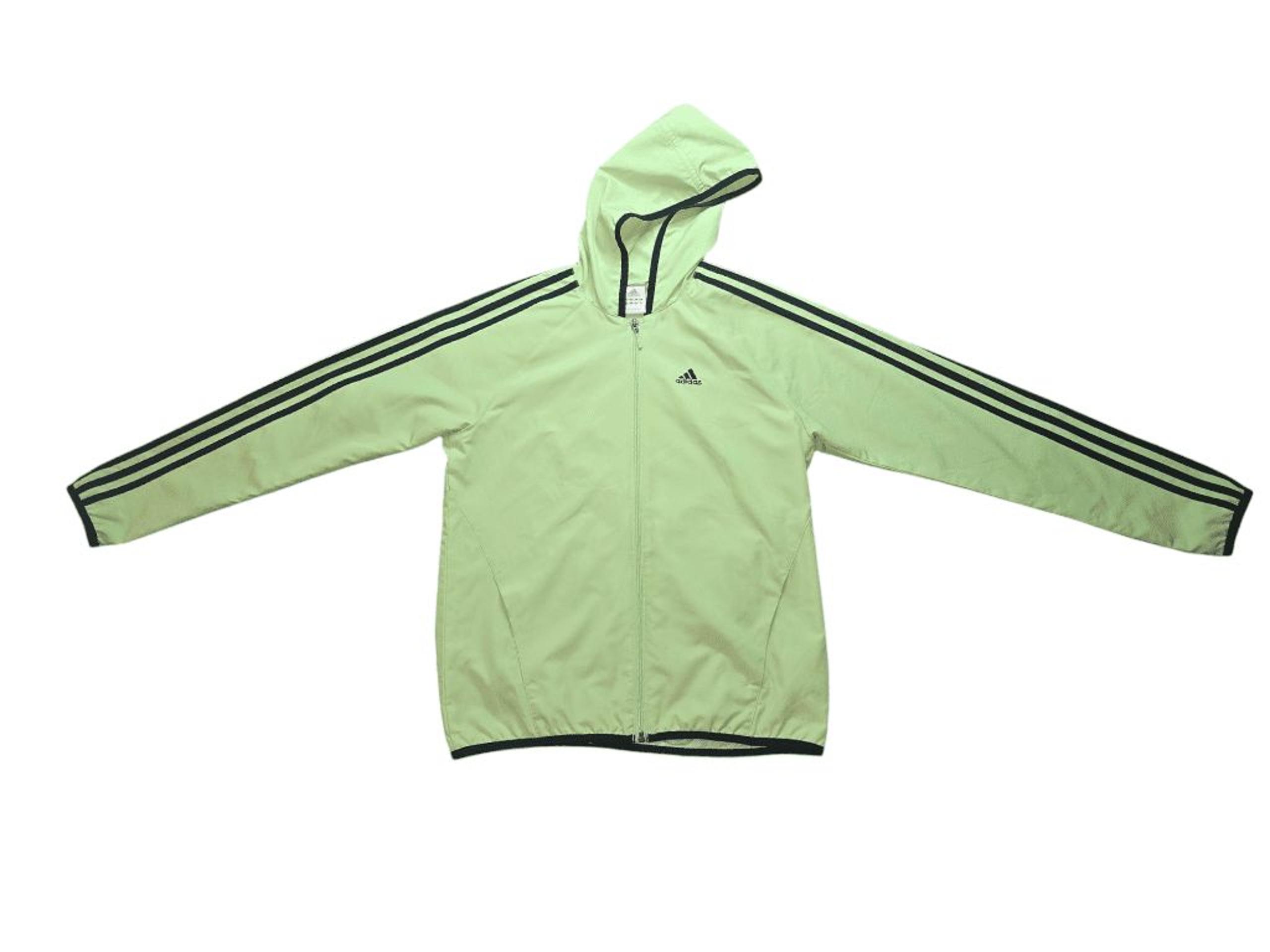 Adidas Yellow Hooded Windbreaker Jacket - Size SMALL