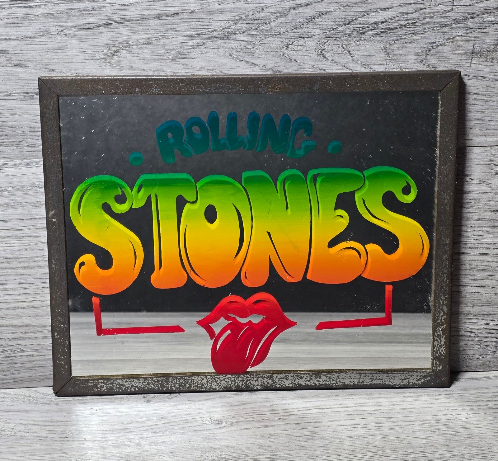 1970s Rolling Stones Rock Band Music 10.5"x8.5" Glass Mirror Carnival Prize