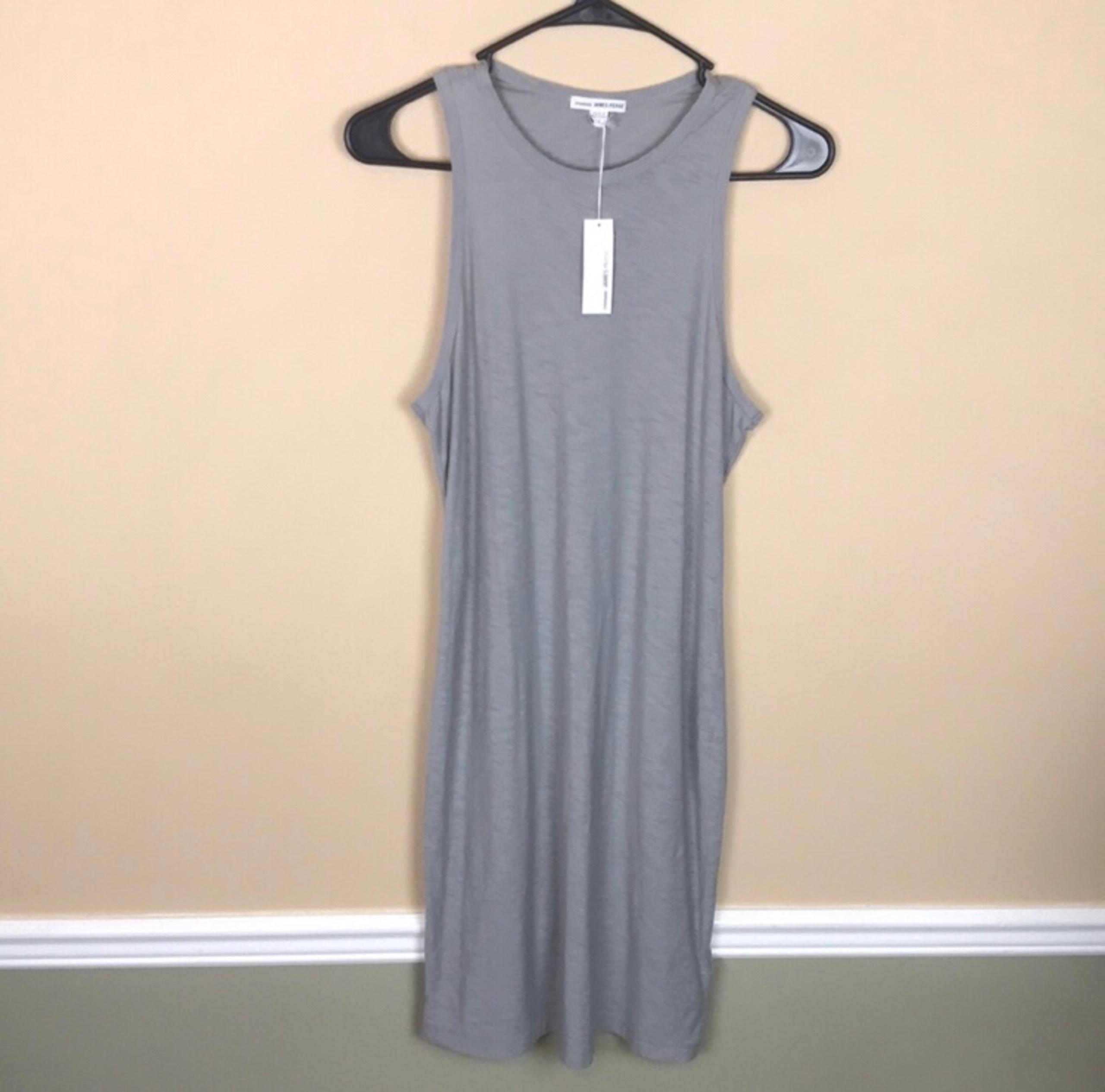 NWT Standard James Perse Women’s Gray Foil Soft Comfy Racerback Tank Midi Dress