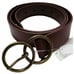 New Gap Leather Belt Brass Buckle Cognac Brown Infinity Ring Double Womens XL