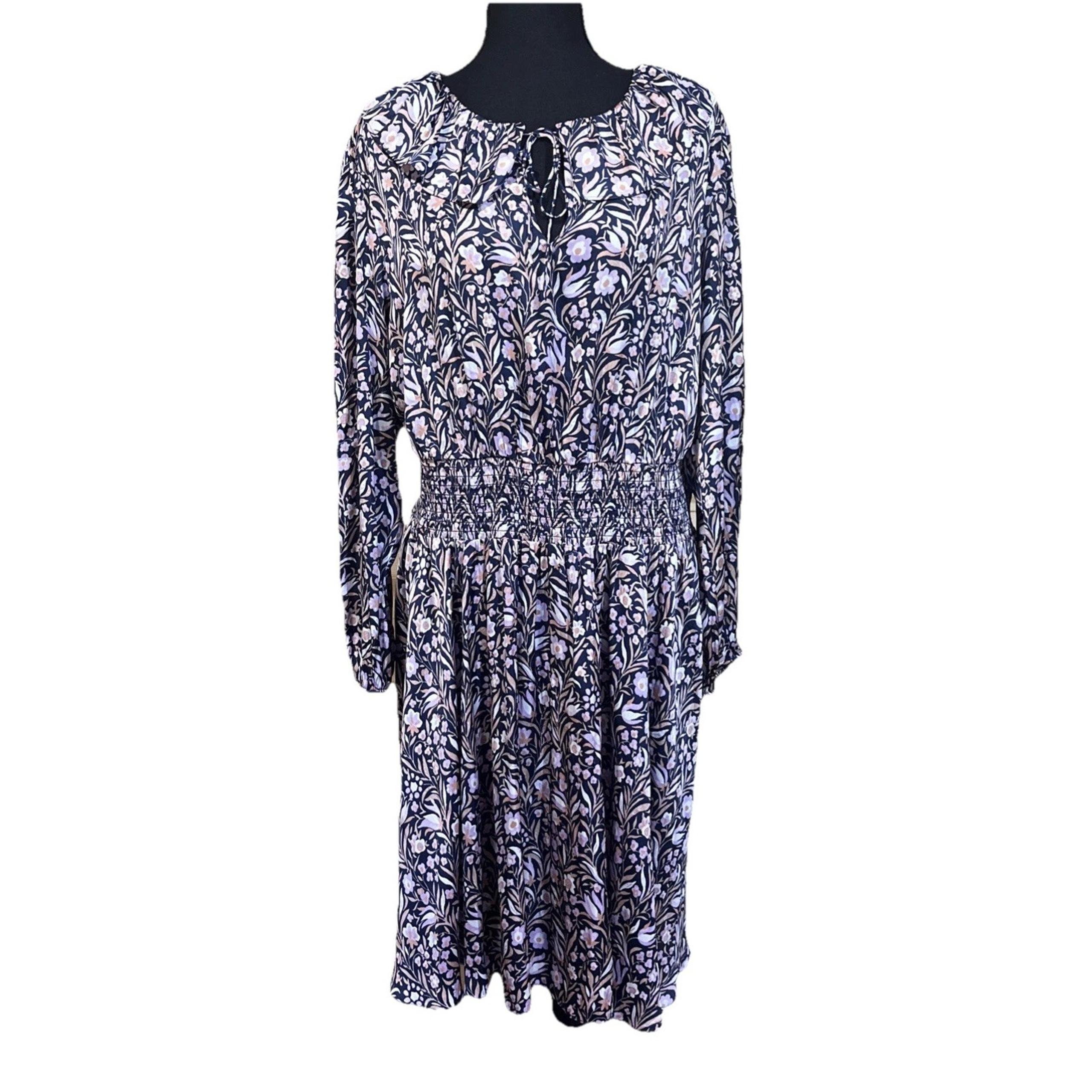 J. Crew Dress Womens XXL Floral Fit And Flare Cottagecore Prairie Knee Length