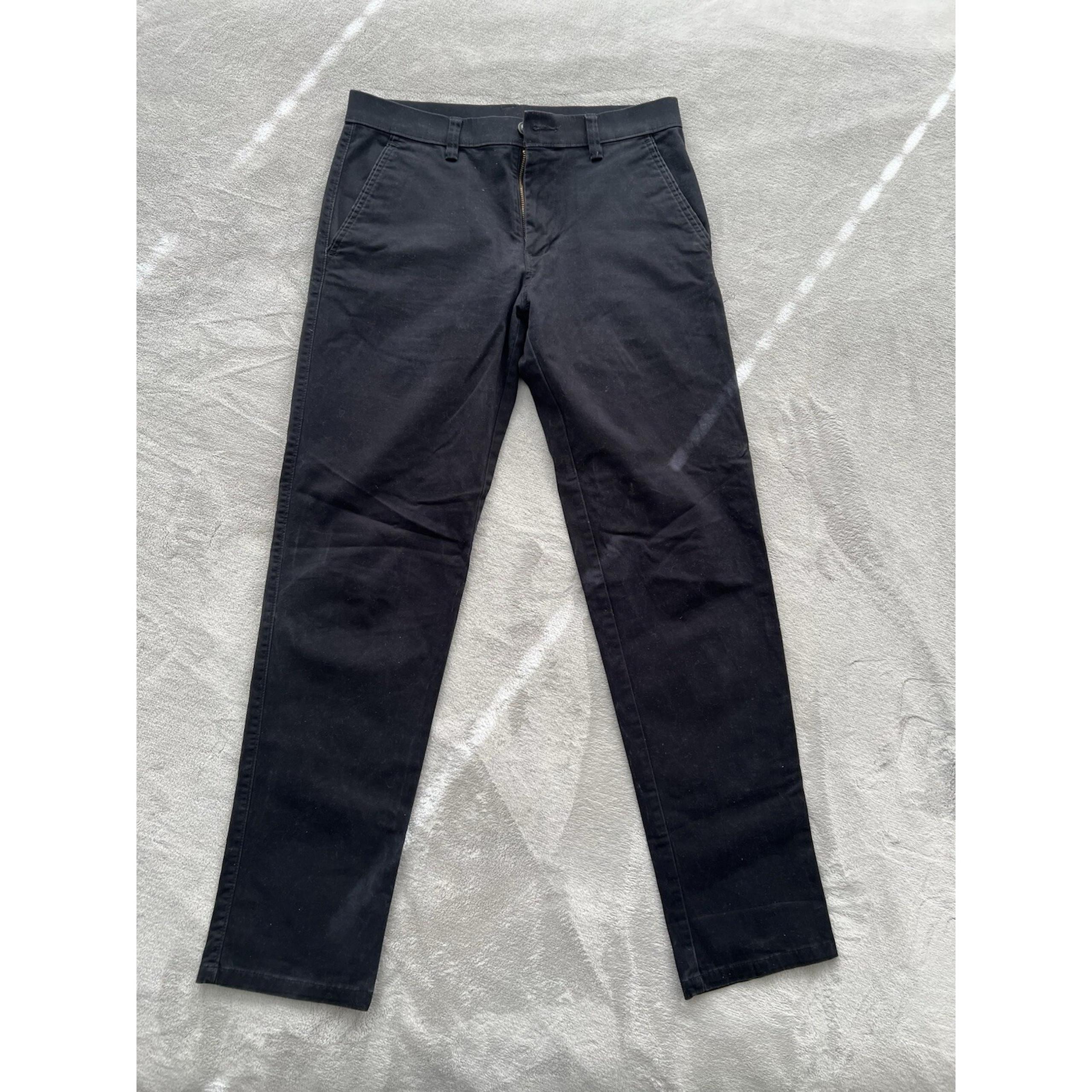 Men's Haggar H26 Black Dress Pants Slim Fit Stretch Straight Leg Pants Sz 30X32