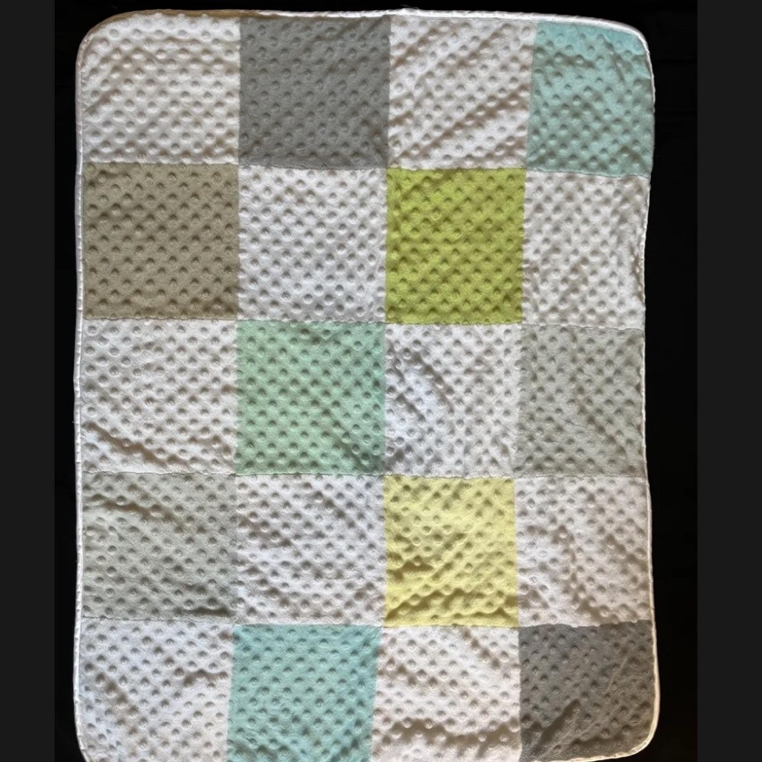 Circo Minky Dot Baby Blanket White Grey Yellow Sherpa Patchwork Squares Target