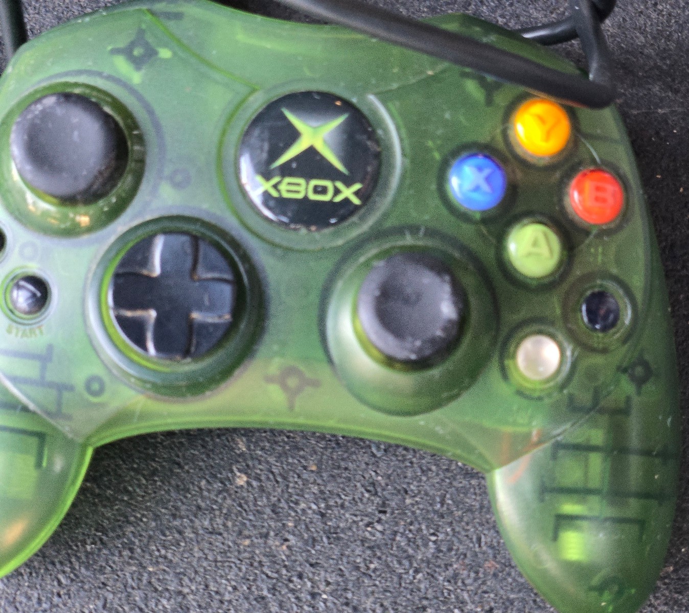 Original Xbox gaming system controller, green