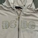 BCBGMaxAzria Sweatshirt Hooded Full Zip Jeweled Logo Long Sleeve Taupe Large Y2K