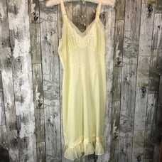 vintage 1970 movie star nightgown Peignoir yellow sz small (34) slip dress