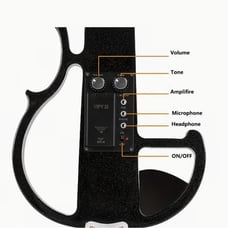 Electric Violin Full Size 4/4, Black Silent Electric Violin