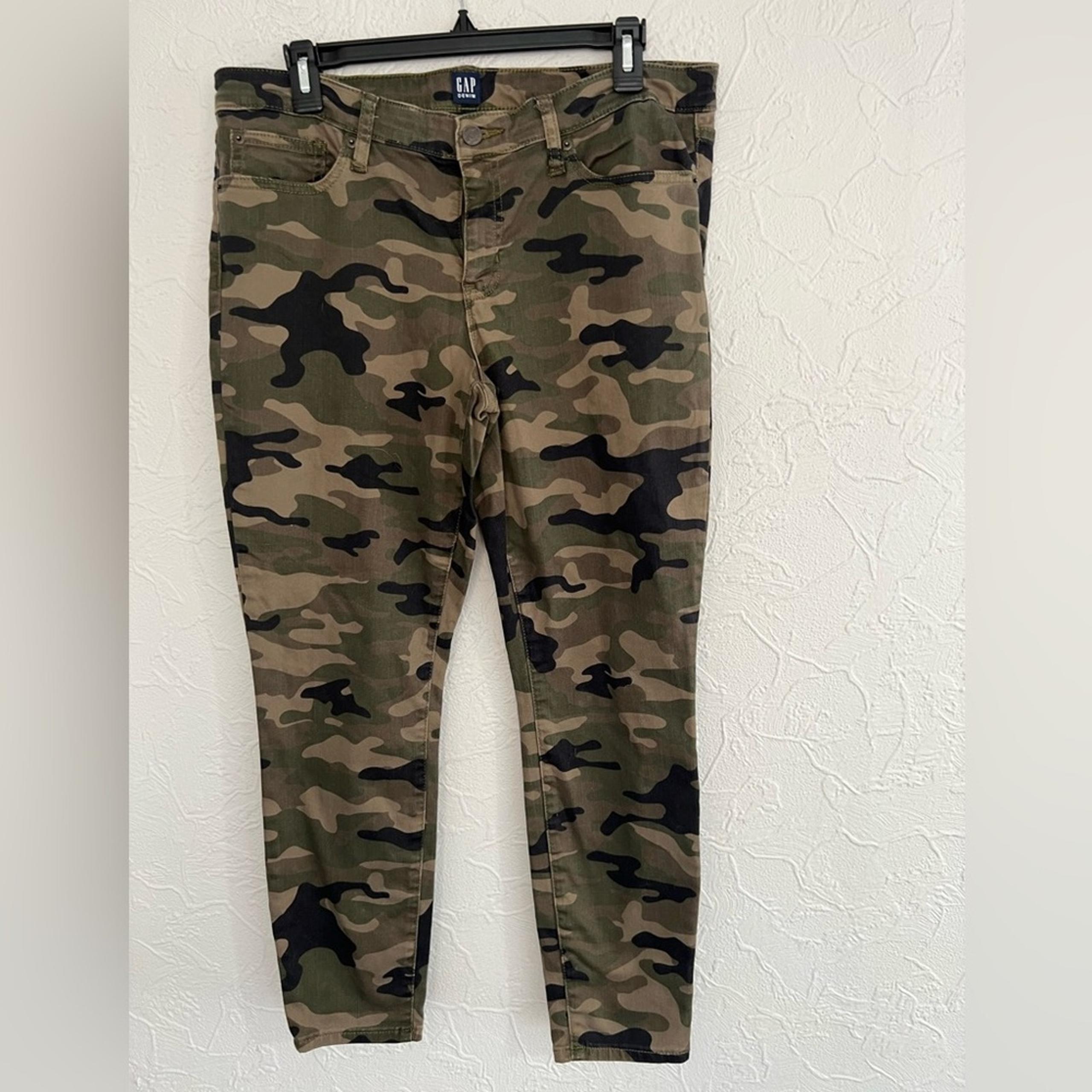 Gap Womens Denim Legging Size 31 Camouflage Mid Rise Stretch Jegging Ankle