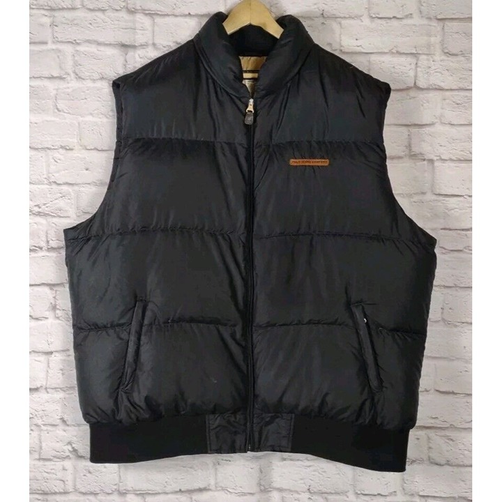 Vintage Polo Jeans Ralph Lauren Black Nylon Down Puffer Vest Mens 4X Full Zip