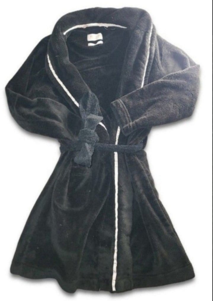 VS Black White Baby Pink Plush Bath Robe