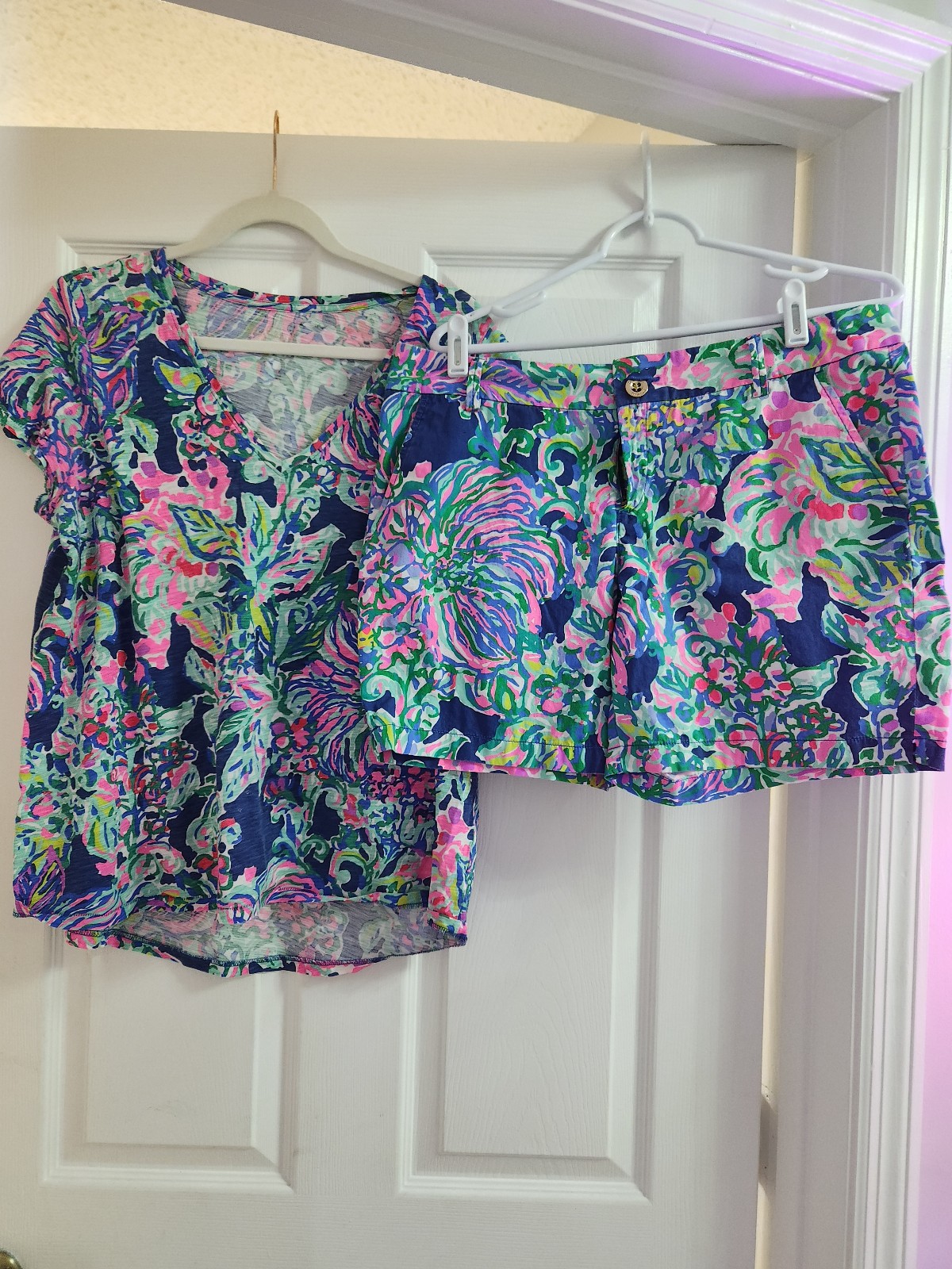 Lilly Pulitzer Size 12 Exotic Escapade Jayne Shorts Set with Matching Etta Top