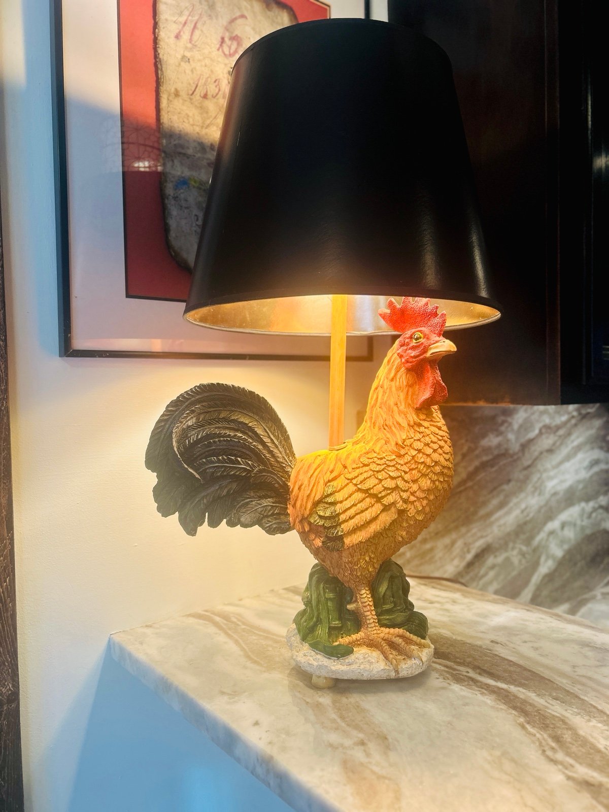 Vintage Rooster Lamp