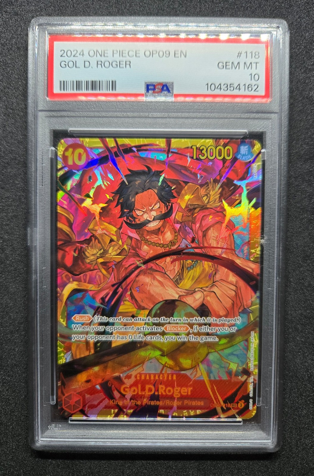 2024 One Piece Emperors In The New World Gol D. Roger OP09-118 SEC Art PSA 10