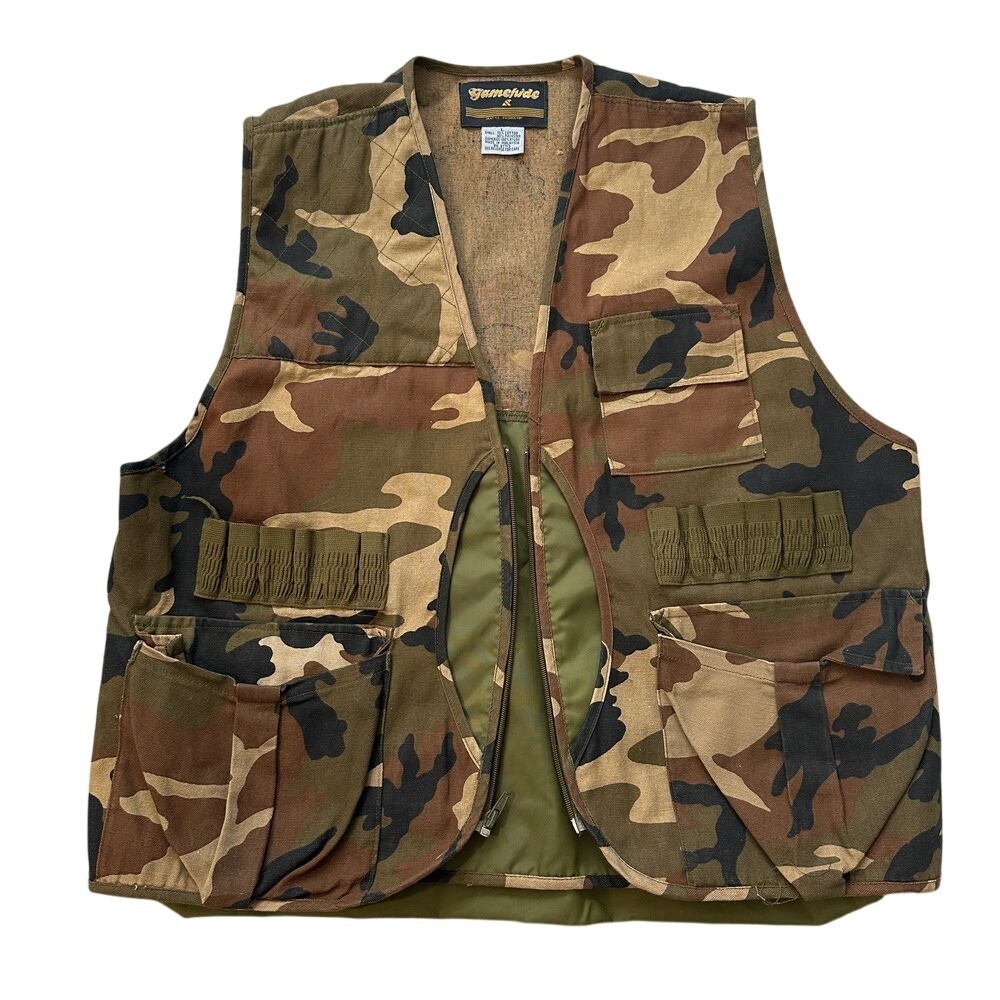 Gamehide Hunting Vest Camo Shell Pockets Game Bag Outdoor Mens Size Large
